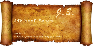 József Sebes névjegykártya